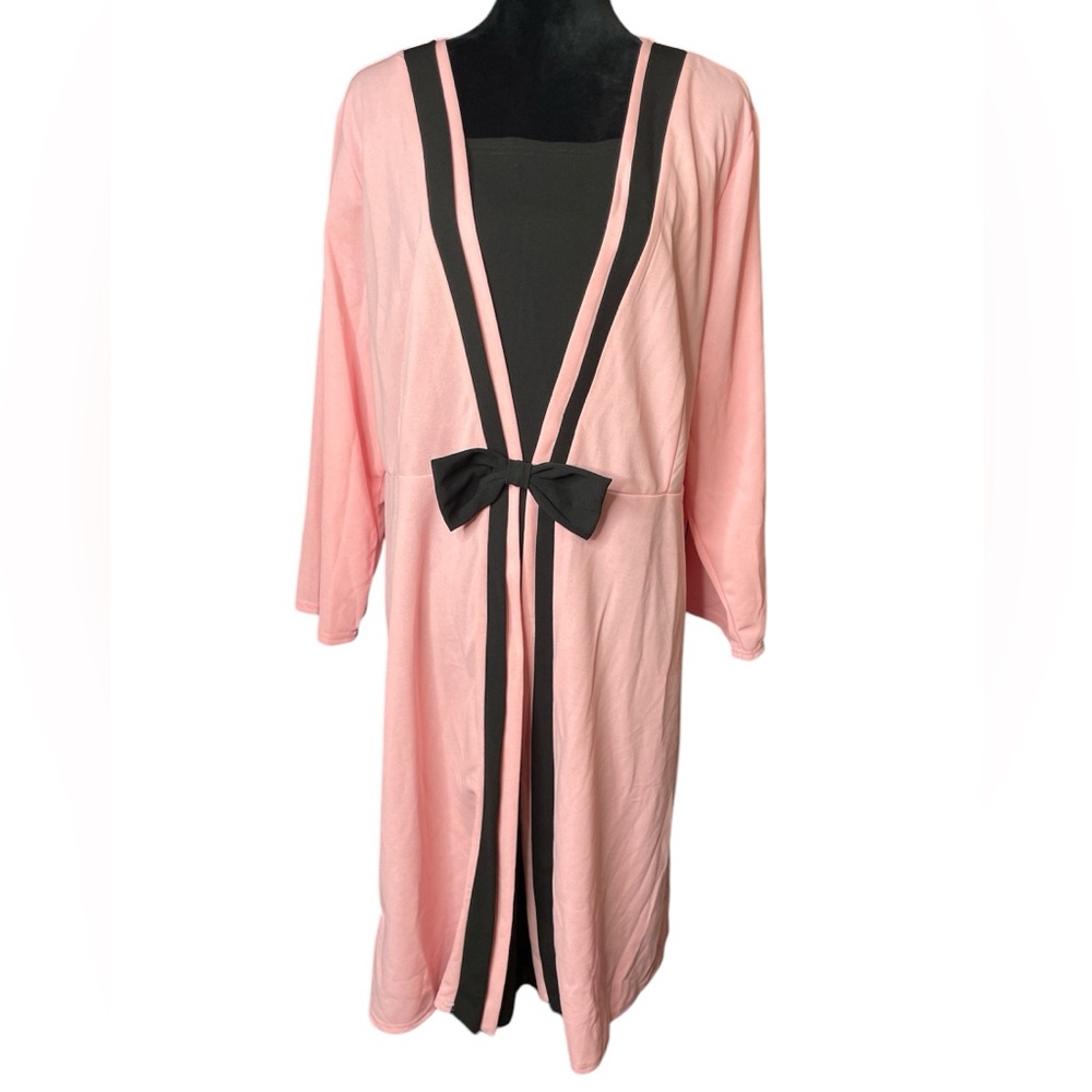 Pink and Black Women's MIDI Dress
